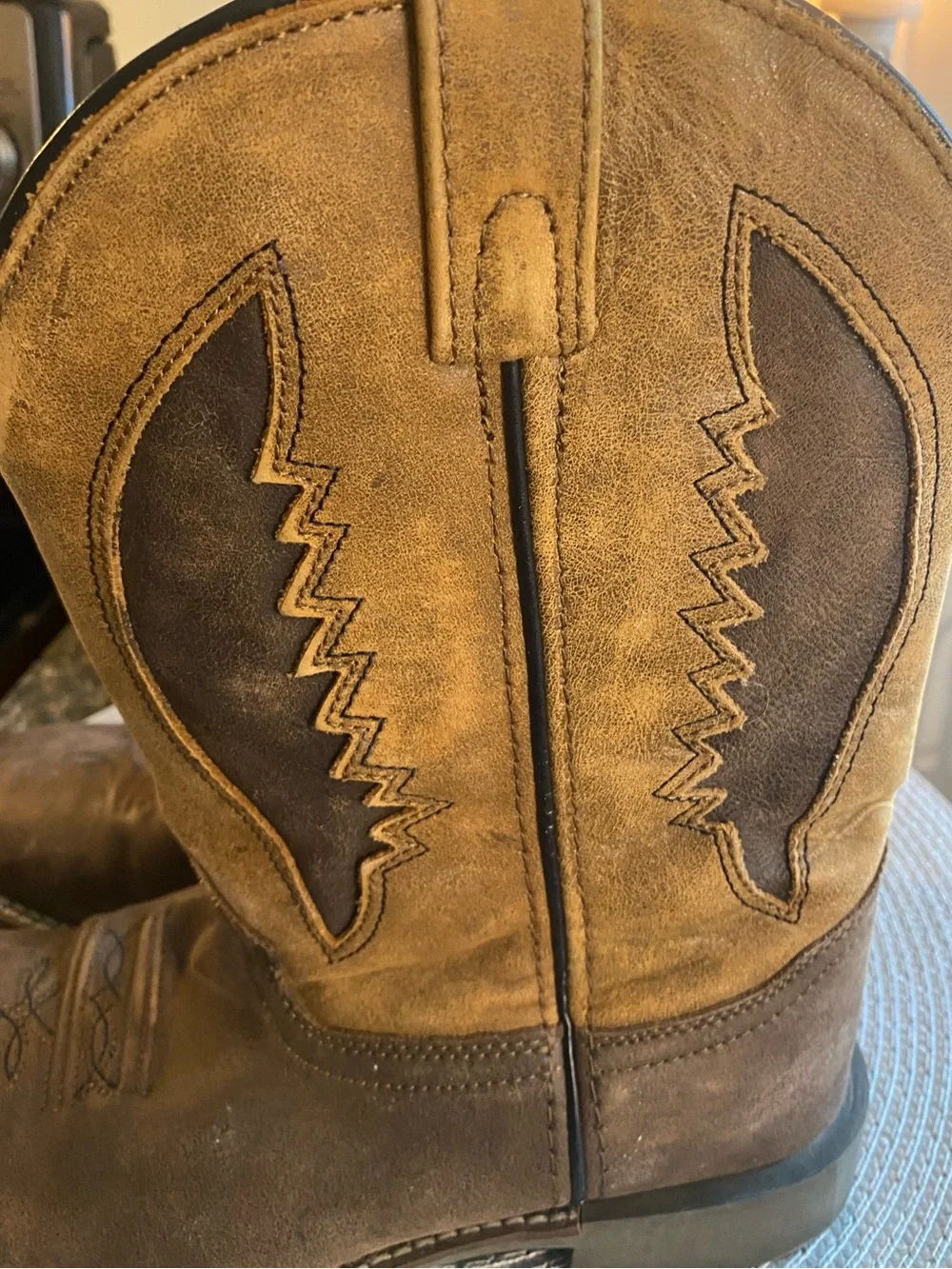 Smoky Mountain Ranger Kid 6 M Distressed Leather Cowboy Boots Fits 7.5 womems